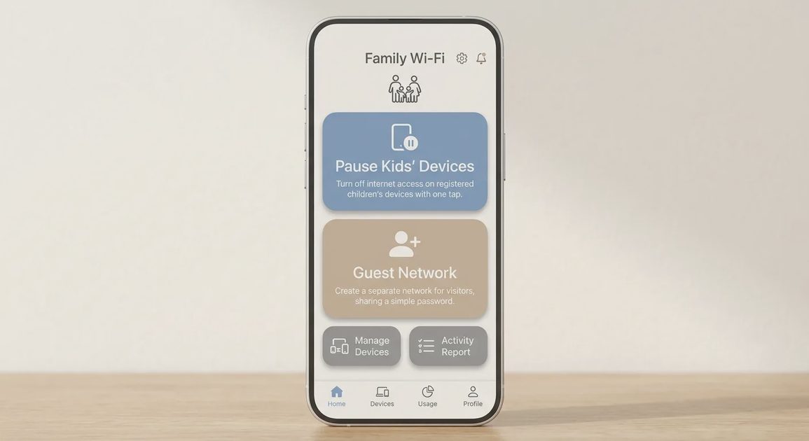 Simple parental controls in a family-friendly Wi-Fi app Simple parental controls in a family-friendly Wi-Fi app